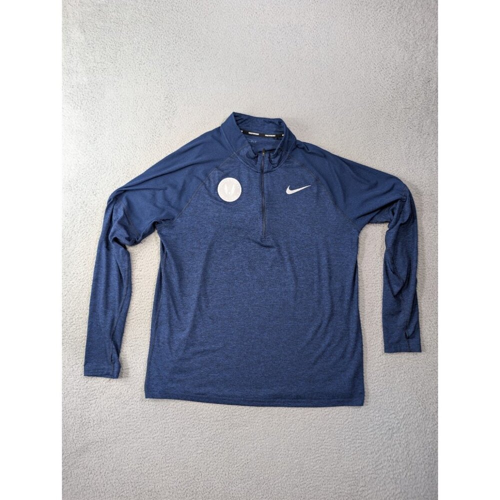 Nike Element USA Track and Field Pullover Mens XL Blue Running Zip Top
